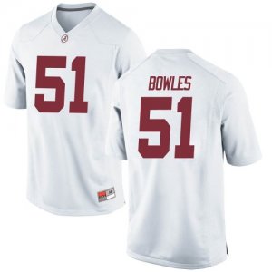 Men's Alabama Crimson Tide #51 Tanner Bowles White Game NCAA College Football Jersey 2403PVLI0